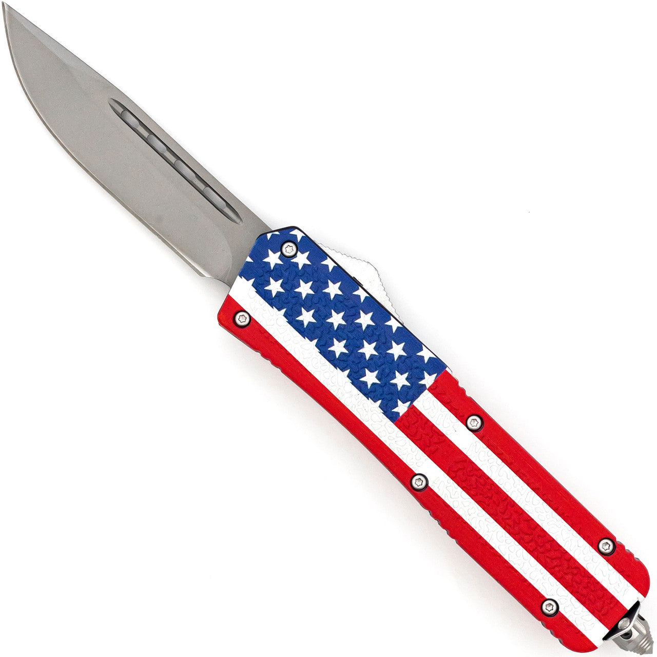 8.5" Automatic OTF American Flag Out the Front Pocket Knife - Tophatter's Guns'N'Weapons Store Collectible Weapons - Tophatter Daily Deals
