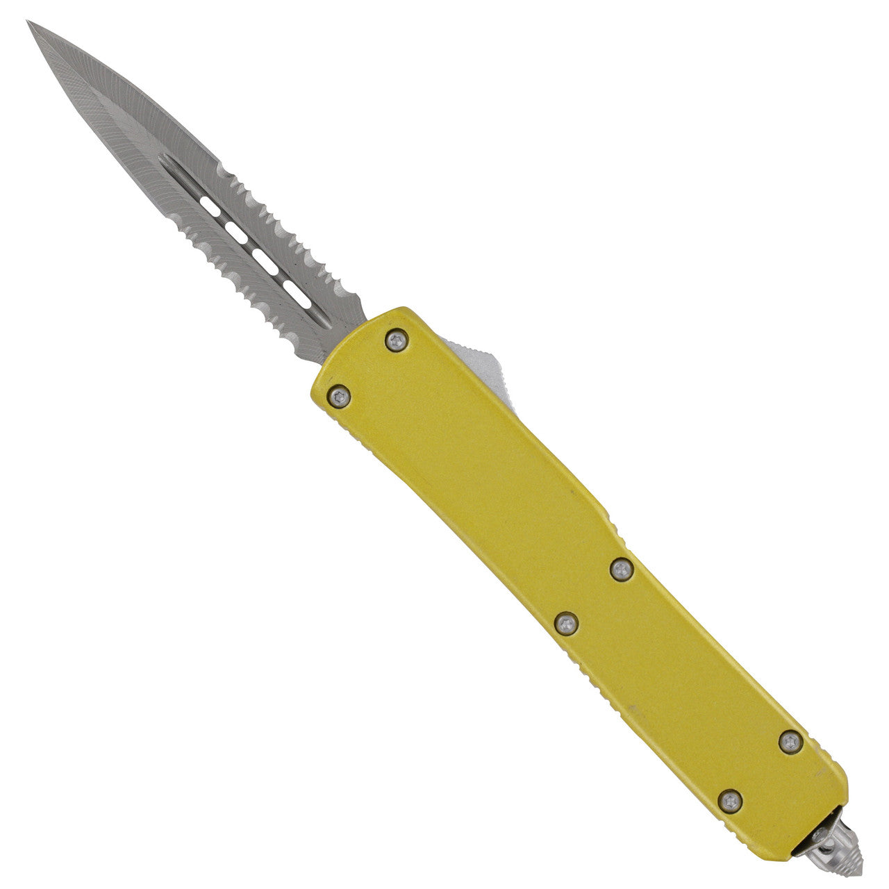 8.45" Spear Point Double Edge Serrated Blade Automatic Out the Front Knife - TOPHATTER'S ARMORY DEALS Collectible Weapons - Tophatter Daily Deals