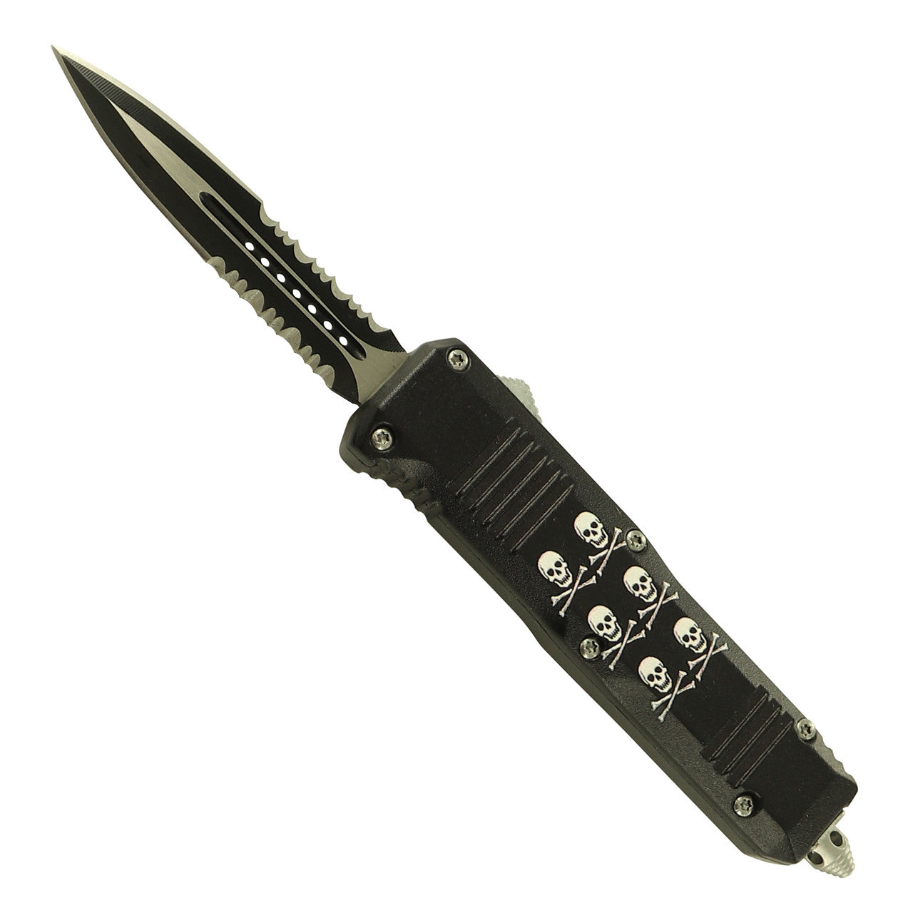 7" Crossbones Automatic Out the Front Knife - Tophatter's Army Products & Self Defense Collectible Weapons - Tophatter Daily Deals