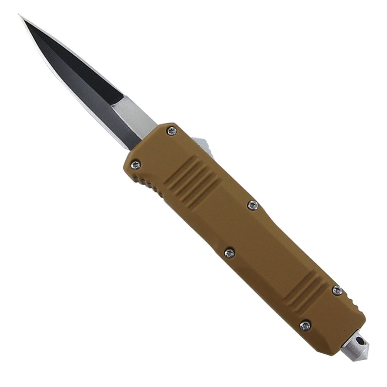 6.9" Brown Handle Automatic Double-Action OTF Knife - TOPHATTER'S ARMORY DEALS Collectible Weapons - Tophatter Daily Deals