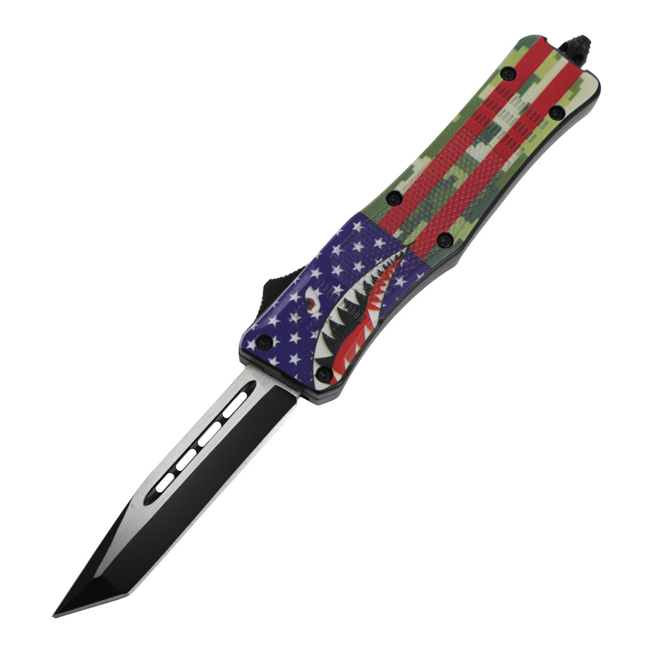 7" The American Tanto Blade Compact Automatic Out The Front Knife - Tophatter's Guns'N'Weapons Store - FREE SHIPPING Collectible Weapons - Tophatter Daily Deals