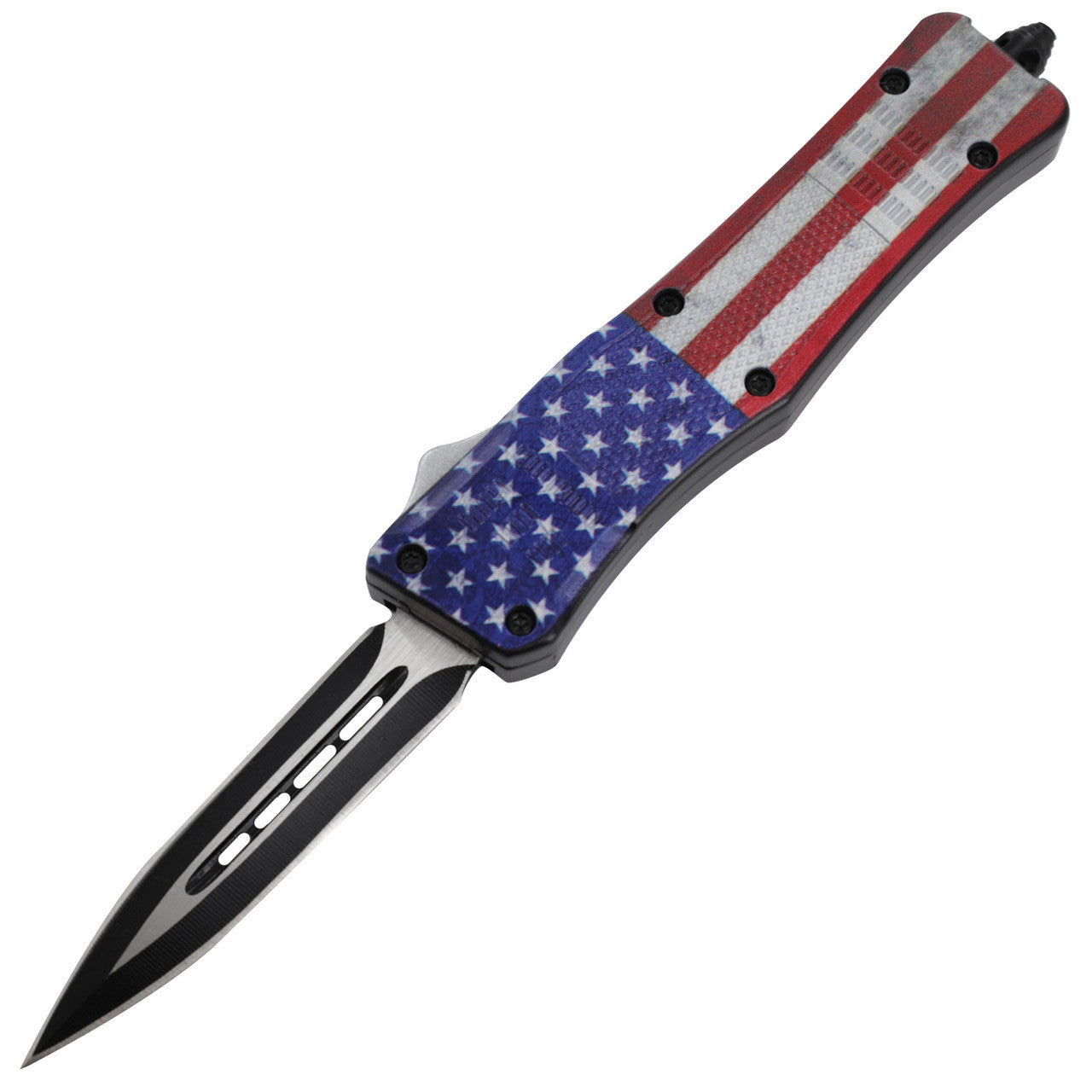 7" Land of Freedom Compact Out The Front Auto Knife - TOPHATTER'S ARMORY DEALS Collectible Weapons - Tophatter Daily Deals