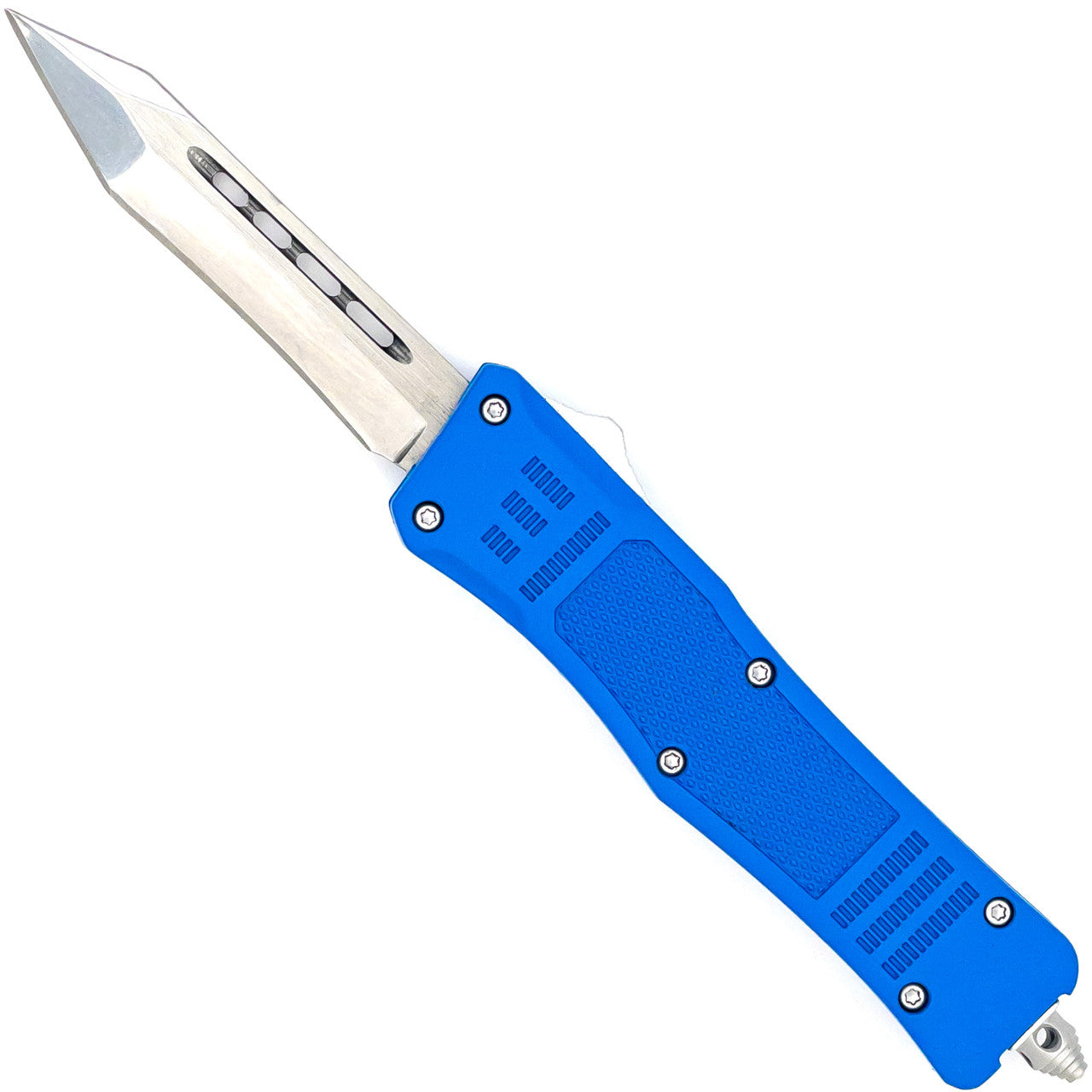 7" Vibrant Blue Compact Tactical Automatic OTF Tanto Blade Pocket Knife - TOPHATTER'S ARMORY DEALS Collectible Weapons - Tophatter Daily Deals