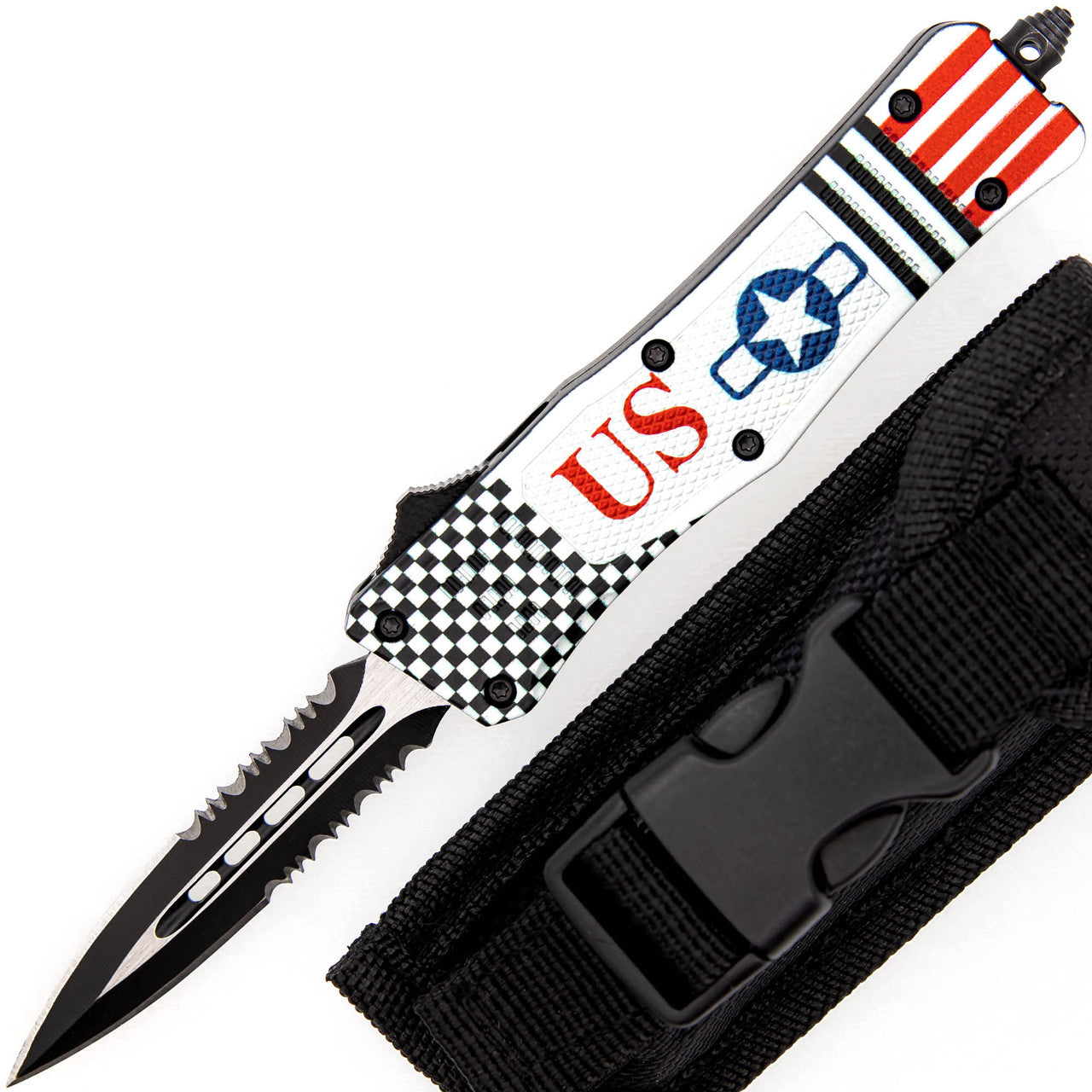 7" US Military Compact Automatic Out The Front Dual Action Knife Collectible Weapons - Tophatter Daily Deals