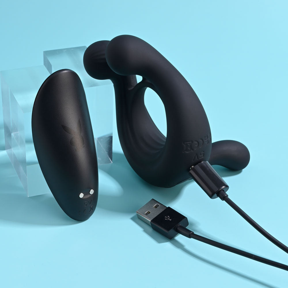 Playboy Pleasure Triple Play Vibrating Cock Ring > Cock Ring > Vibrating - Tophatter Daily Deals
