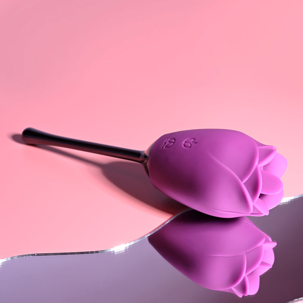 Playboy Pleasure PETAL Vibrator with Tongue-Flicking Head > Sex Toys For Ladies > Rose Stimulators - Tophatter Daily Deals