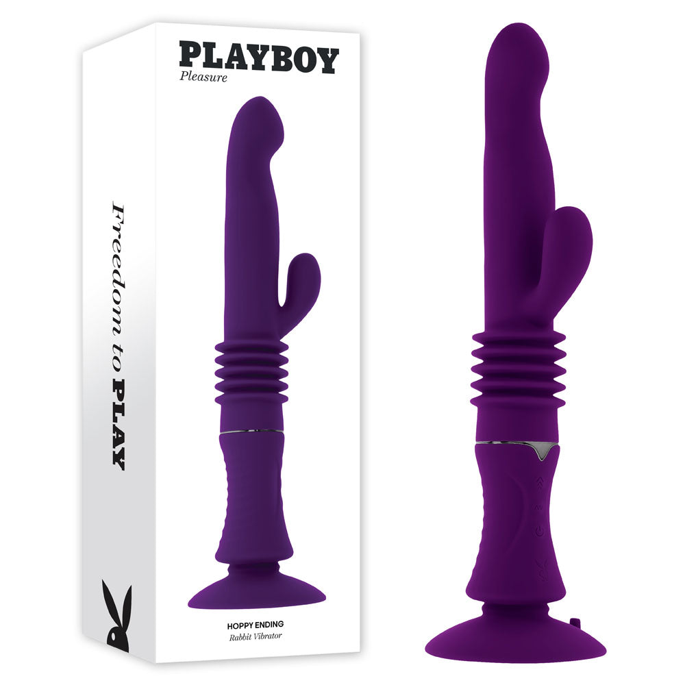 Playboy Pleasure Hoppy Ending – USB Rechargeable 29.2 cm Rabbit Vibrator > Vibrators > Ladies > Rabbit Multi - Tophatter Daily Deals