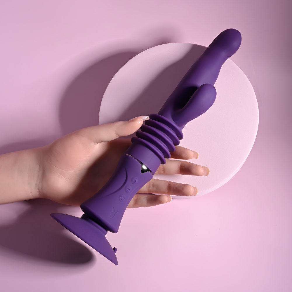 Playboy Pleasure Hoppy Ending – USB Rechargeable 29.2 cm Rabbit Vibrator > Vibrators > Ladies > Rabbit Multi - Tophatter Daily Deals