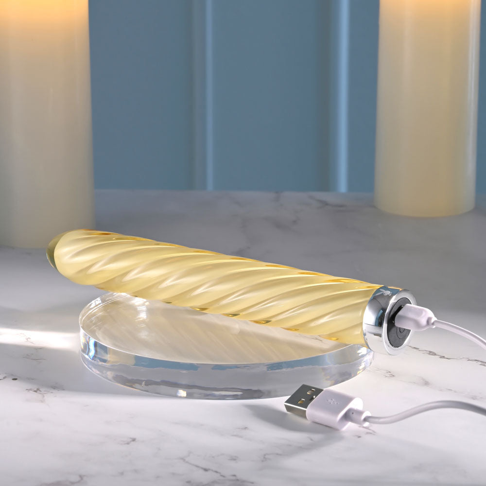 Playboy Pleasure Twist of Fate 17.5 cm Glass Vibrator > Vibrators > Standard Vibrators - Tophatter Daily Deals
