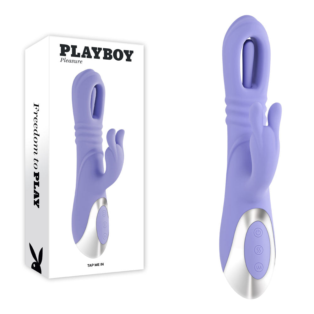 Playboy Pleasure Tap Me In – USB Rechargeable 24.2 cm Rabbit Vibrator > Vibrators > Ladies > Rabbit - Tophatter Daily Deals