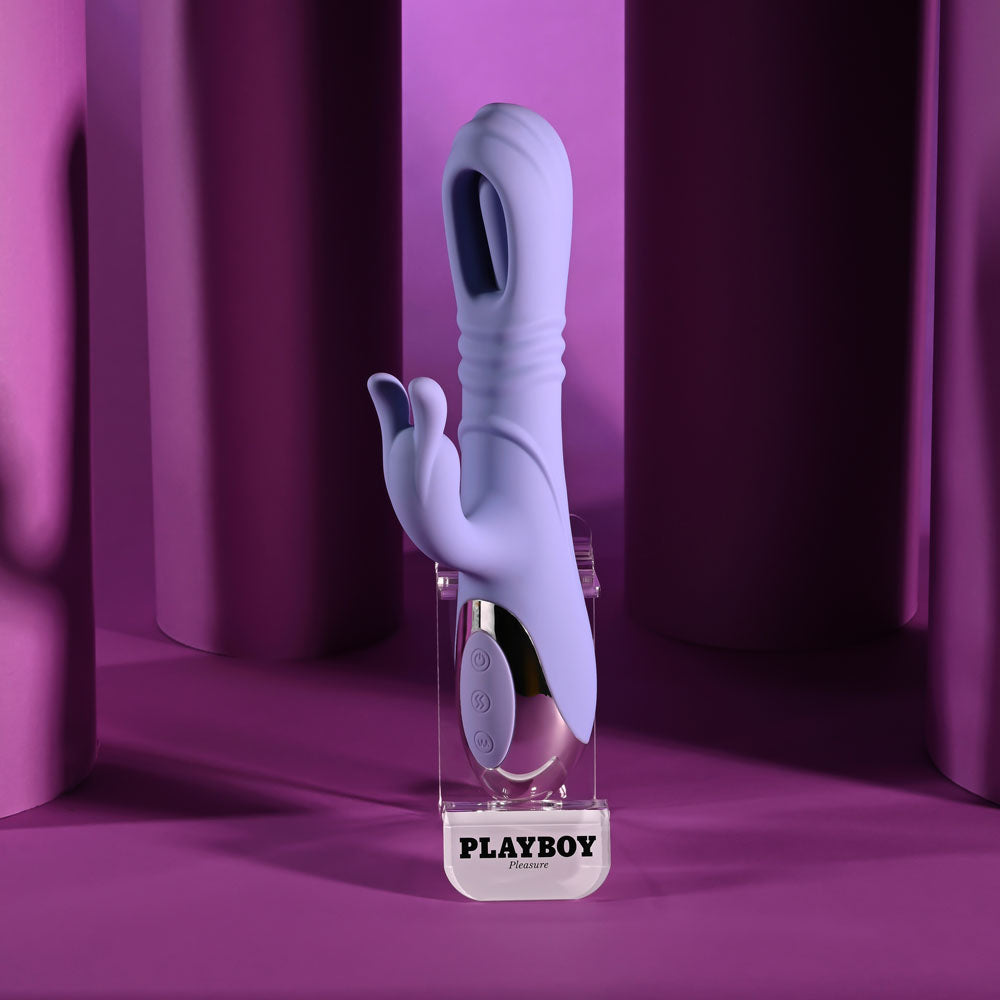 Playboy Pleasure Tap Me In – USB Rechargeable 24.2 cm Rabbit Vibrator > Vibrators > Ladies > Rabbit - Tophatter Daily Deals