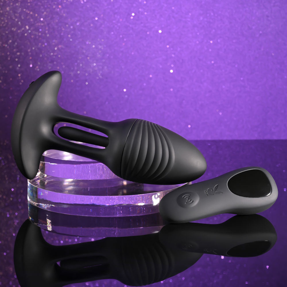 Playboy Pleasure Rim Shot – 11.4 cm USB Rechargeable Vibrating Butt Plug > Anal Range > Vibrating Butt Plugs - Tophatter Daily Deals