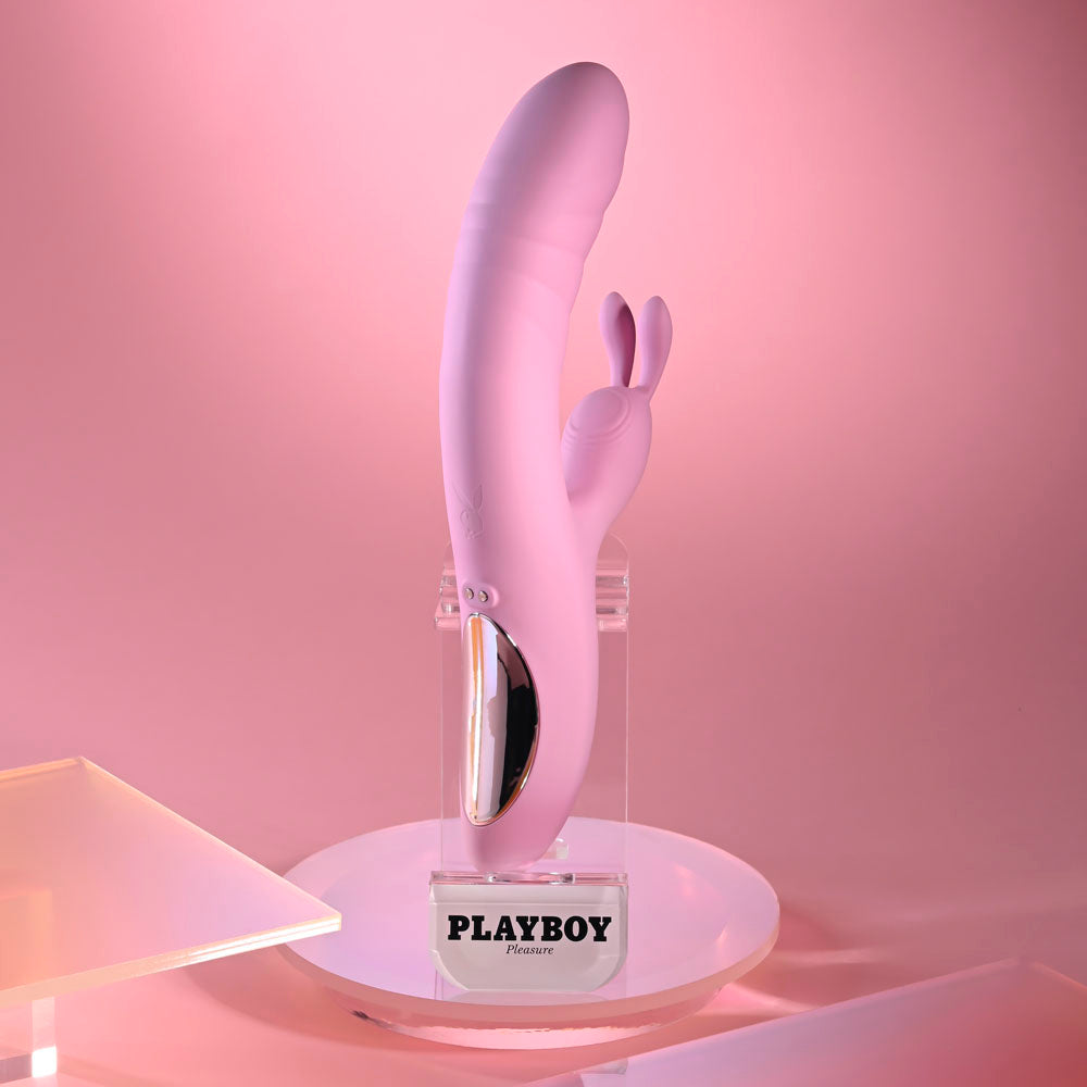 Playboy Pleasure Rub Me Right – Thrusting Rabbit Vibrator > Vibrators > Ladies > Rabbit Multi - Tophatter Daily Deals