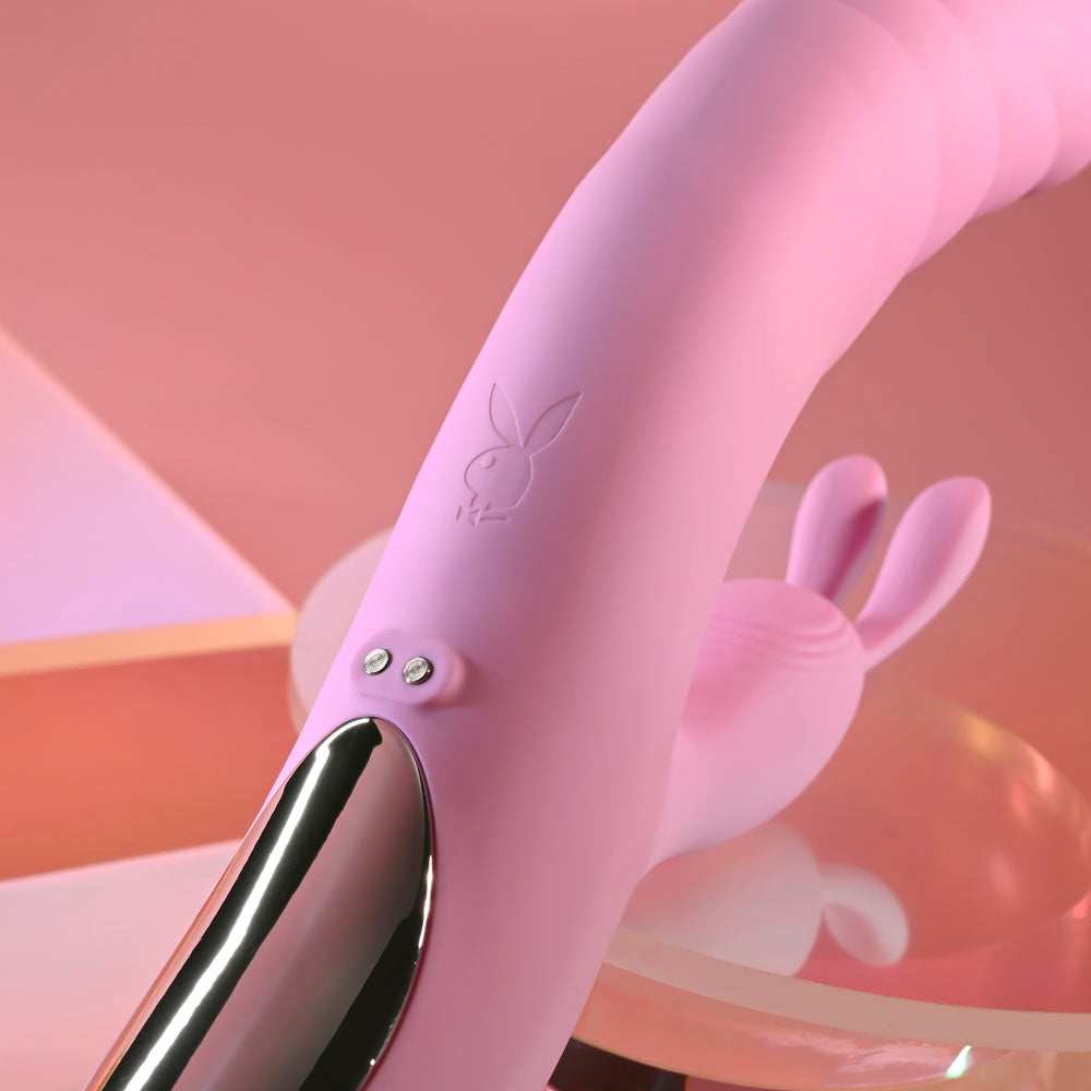 Playboy Pleasure Rub Me Right – Thrusting Rabbit Vibrator > Vibrators > Ladies > Rabbit Multi - Tophatter Daily Deals