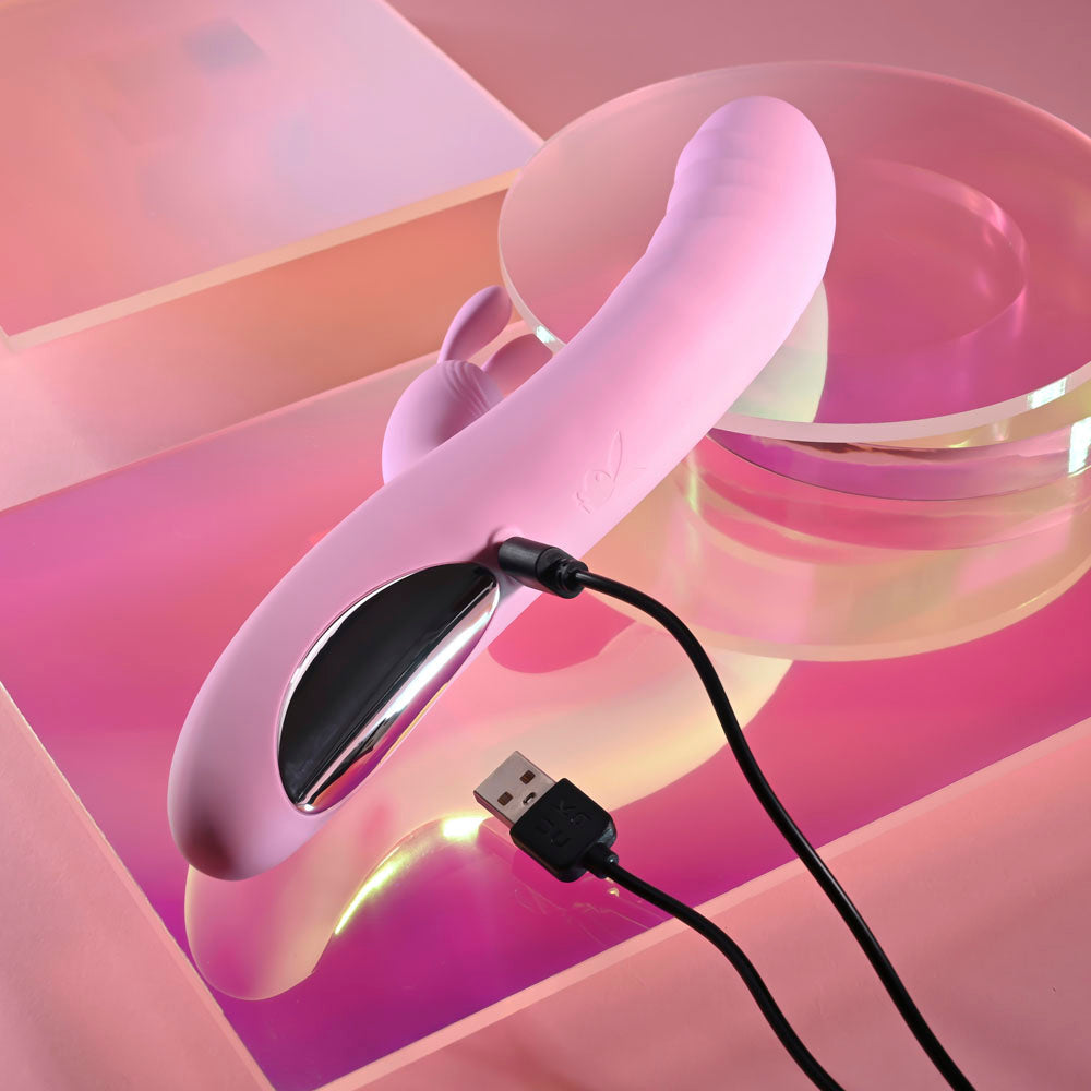 Playboy Pleasure Rub Me Right – Thrusting Rabbit Vibrator > Vibrators > Ladies > Rabbit Multi - Tophatter Daily Deals