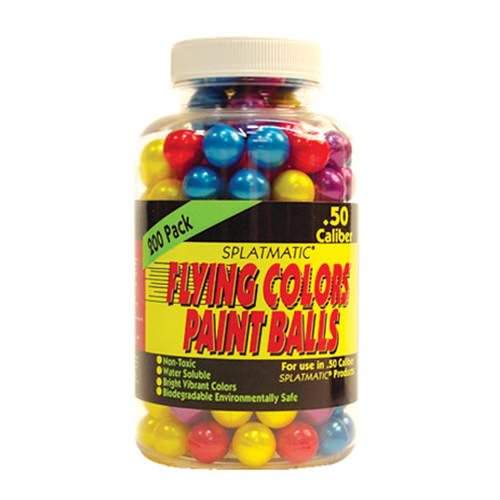200 Flying Colors Colors .50 Caliber Paintballs Jar SPLATMATIC Collectible Weapons - Tophatter Daily Deals
