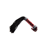 Plesur 15 Inch Leather Flogger with Black and Red Braided Handle > Bondage Gear > Whips & Floggers - Tophatter Daily Deals