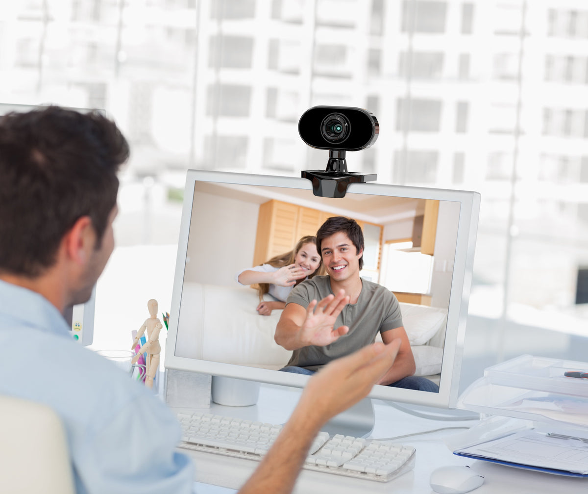 Web Cam Full HD 1080p Webcam with Built-in Microphone and Stable Screen Clamp Computer Accessories - Tophatter Daily Deals