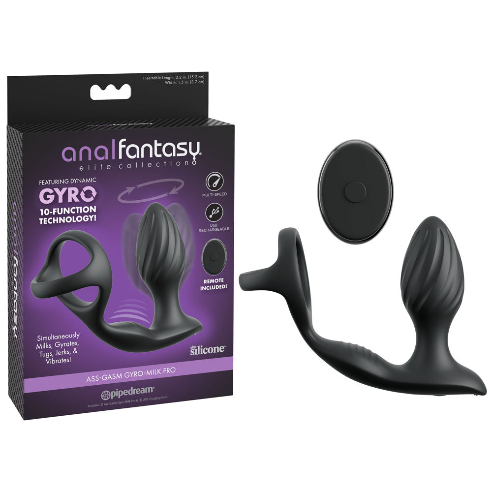 Anal Fantasy Elite Collection Ass-Gasm Gyro-Milk Pro (Black) – Prostate Massager > Anal Range > Prostate Plugs - Tophatter Daily Deals