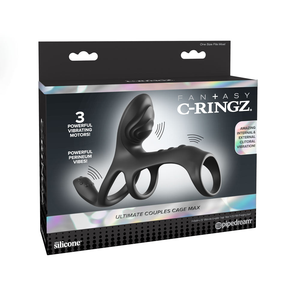 Fantasy C-Ringz Ultimate Couples Cage – USB Rechargeable Triple Motor Vibrating Cock Ring Cage > Cock Ring > Vibrating - Tophatter Daily Deals