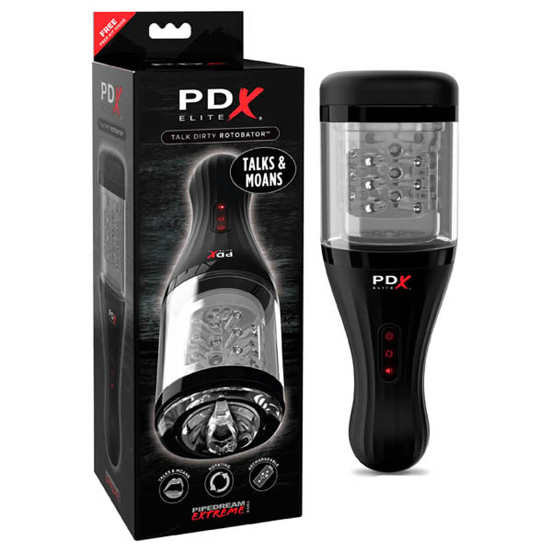 PDX Elite Talk Dirty Rotobator 24.1cm Masturbator > Sex Toys For Men > Masturbators > Vibrating - Tophatter Daily Deals