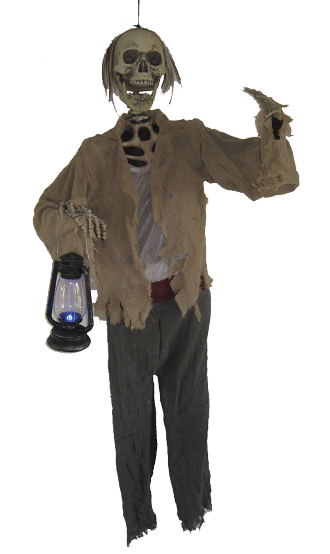 5' Skeleton with Light-Up Lantern Prop Halloween Skeleton Decorations - Tophatter Daily Deals
