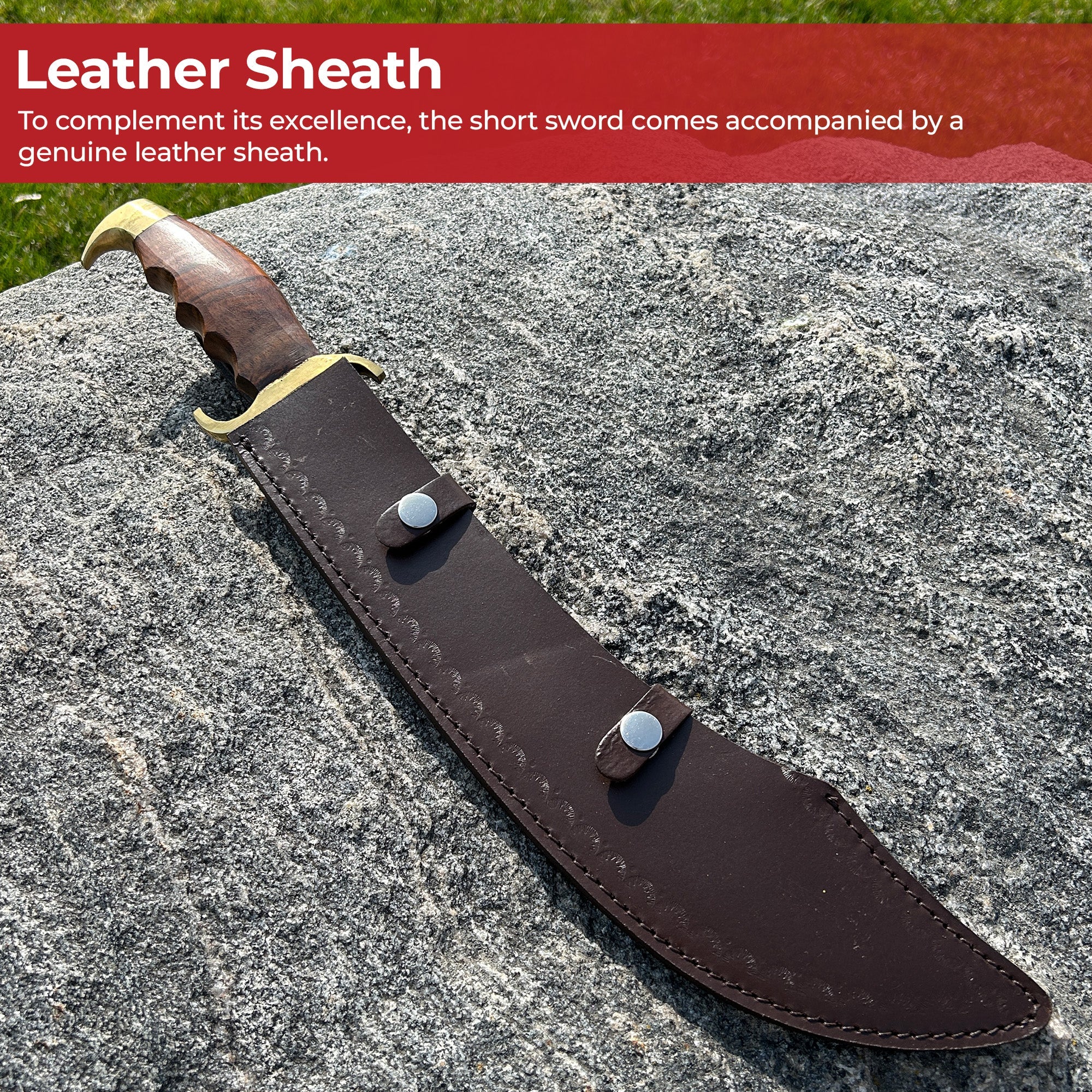 Persian Warrior Arabian Short Scimitar Sword With Leather Sheath Knives - Tophatter Daily Deals