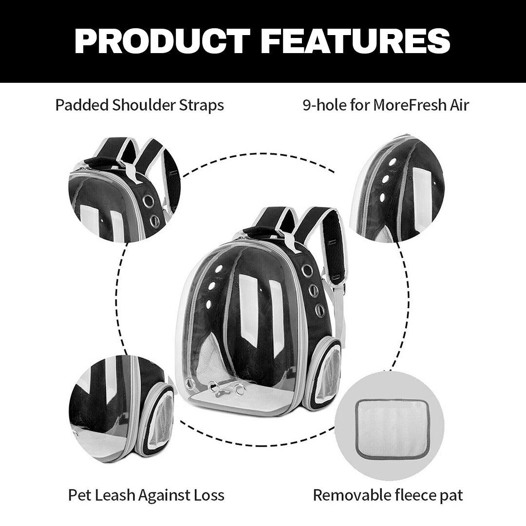 Cat Travel Backpack - Astronaut Window Dog Cat Pet Travel Bag Carrier Breathable Transparent Backpack Pet Products - Tophatter Daily Deals