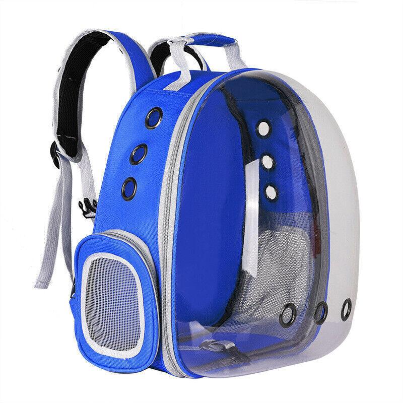 Cat Travel Backpack - Astronaut Window Dog Cat Pet Travel Bag Carrier Breathable Transparent Backpack Blue Pet Products - Tophatter Daily Deals