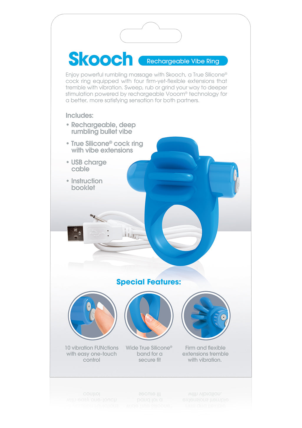 Skooch Charged – Rechargeable Vibrating Cock Ring with Textured Stimulation > Sex Toys > Couples Toys - Tophatter Daily Deals