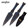 Professional 9" Black Blue Skull Throwing Knife Knives 2 Pc Kunai Set - TOPHATTER'S ARMORY DEALS Collectible Weapons - Tophatter Daily Deals