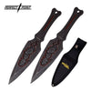 Professional 9" Black Red Skull Throwing Knife Knives 2 Pc Kunai Set - TOPHATTER'S ARMORY DEALS Collectible Weapons - Tophatter Daily Deals