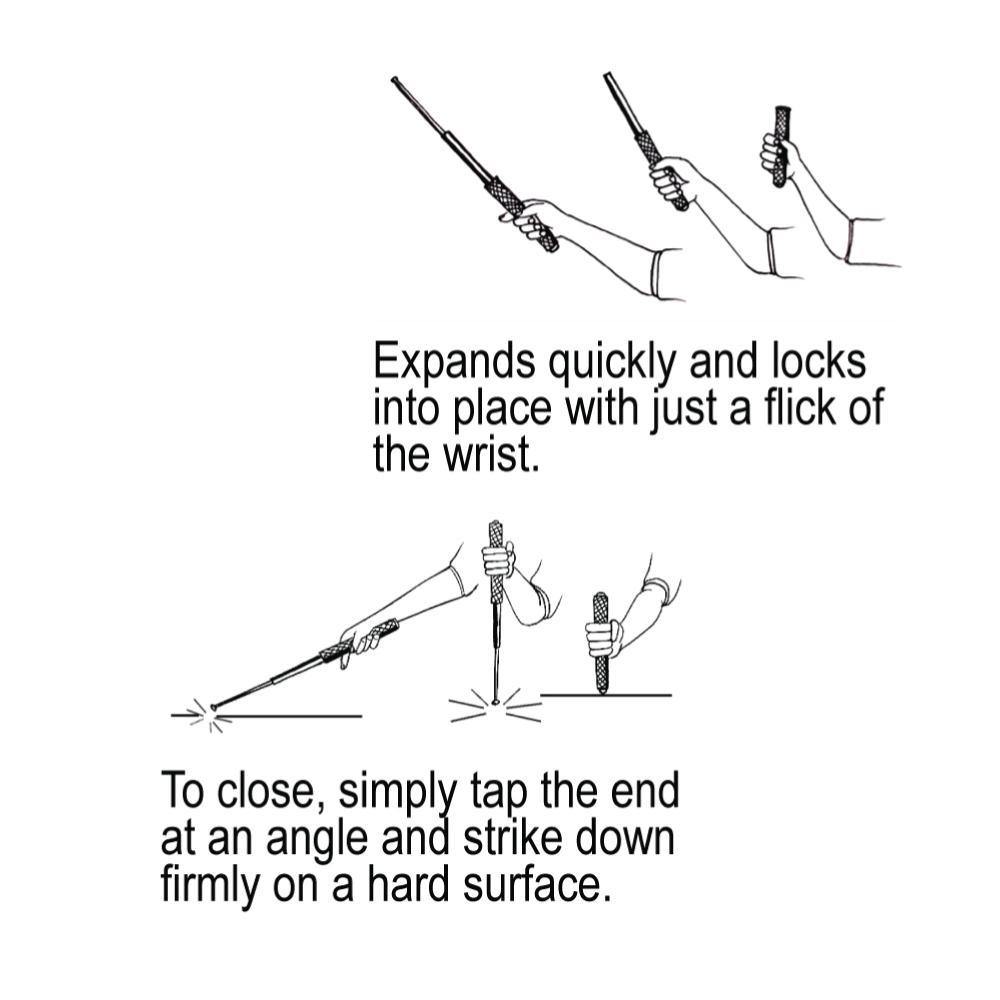 21" Expandable Steel Baton Baton - Tophatter Daily Deals