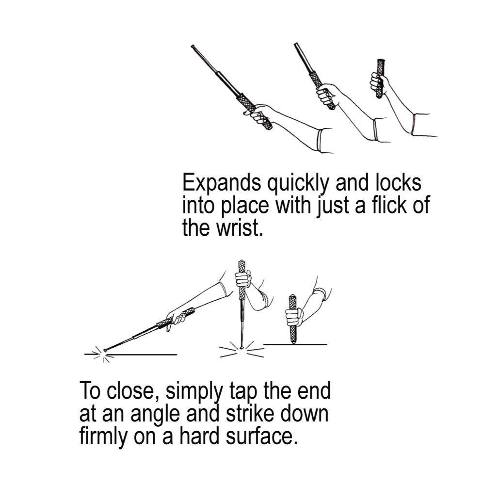 26" Expandable Steel Baton Baton - Tophatter Daily Deals