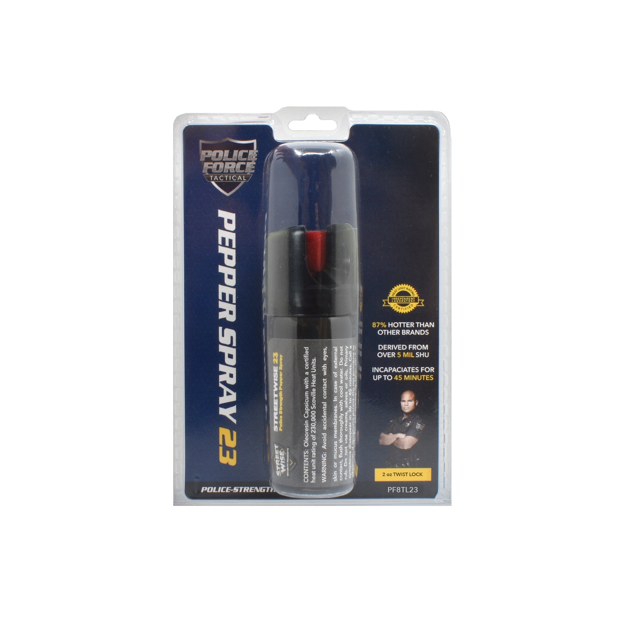 Police Force 23 Stream Pepper Spray 2 oz Twist Lock Pepper Spray - Tophatter Daily Deals