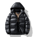 Warm Men’s Puffer Jacket - Quilted Hip, Insulated, Winter Black - Tophatter Daily Deals