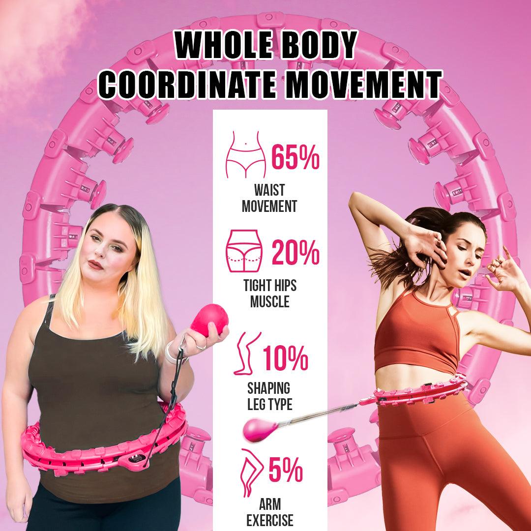 MASKURA Smart Weighted Hula Hoop With Counter 24 knots - Weight Loss Hula Hoop, Smart Fitness, Adjustable Ring Size With Counter Suitable For Adult Exercise & Fitness - Tophatter Daily Deals