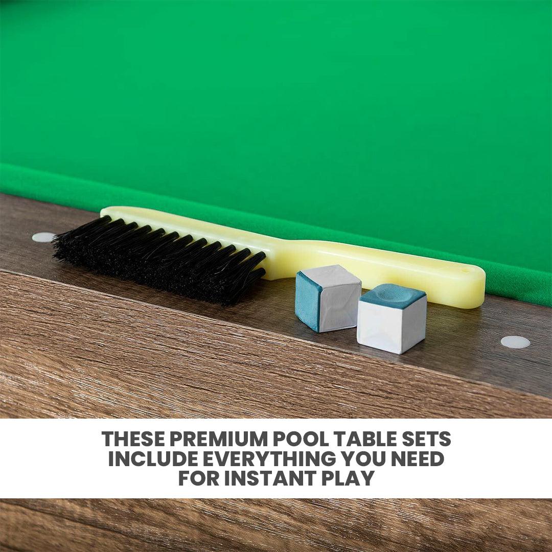 Pinpoint Pool Table - 7ft Wooden Finish Table + 2x Cues, Balls, Chalk & Triangle Sports - Tophatter Daily Deals