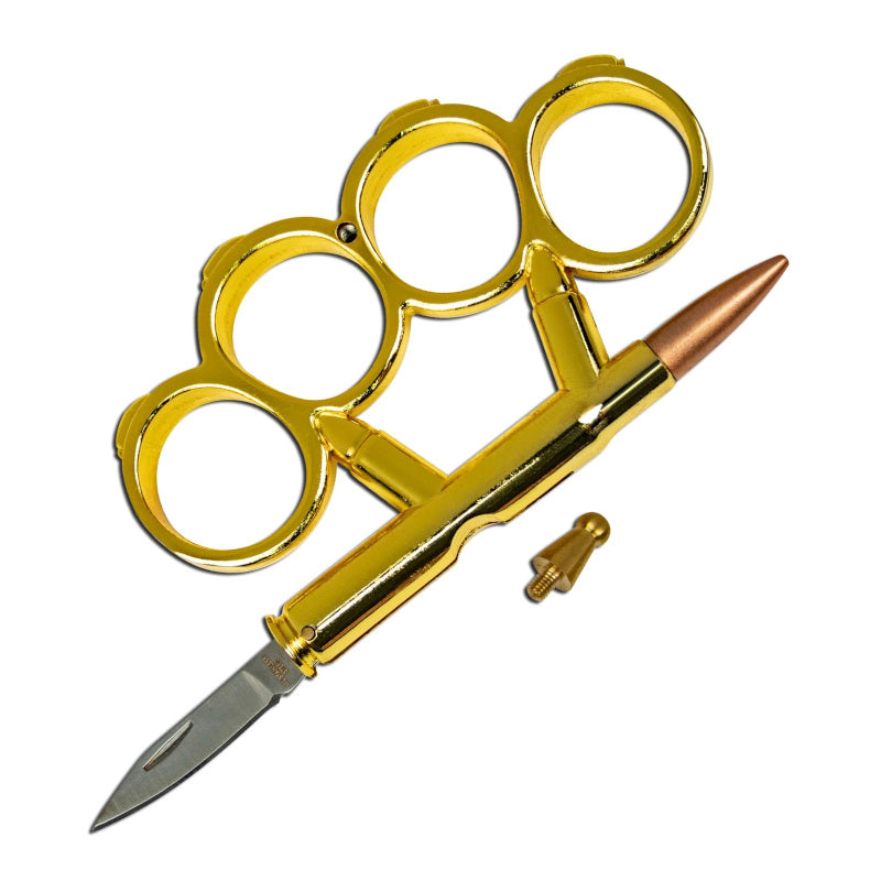 Ammunition Cartridge Rifleman Golden Bullet Knuckle Knife - TOPHATTER'S ARMORY DEALS Collectible Weapons - Tophatter Daily Deals