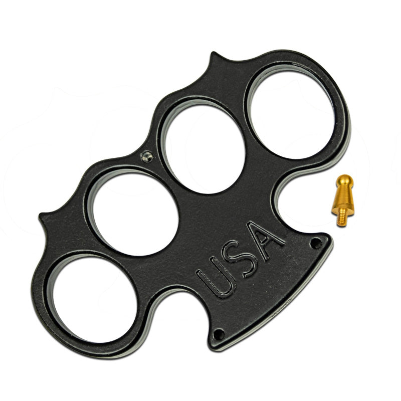 USA Heavy Duty Black Paperweight Buckle Knuckle Duster Collectible Weapons - Tophatter Daily Deals