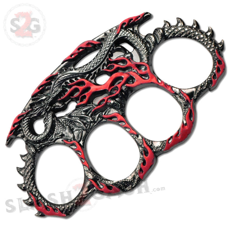 Enter the Dragon Flames Knuckles Fantasy Paperweight - Red Belt Buckle - Tophatter Daily Deals