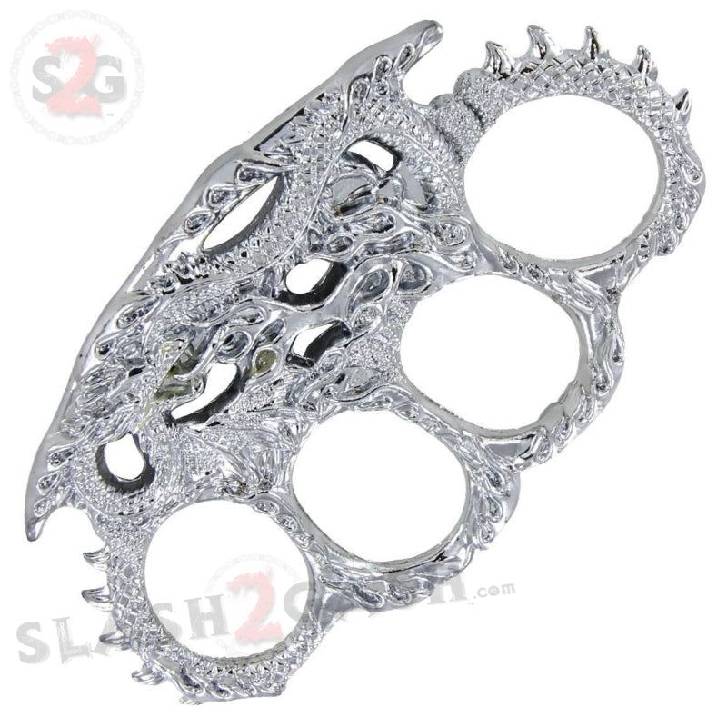 Enter the Dragon Flames Knuckles Fantasy Paperweight - Silver Belt Buckle - Tophatter Daily Deals