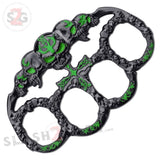 Demonic Skulls Belt Buckle Decorative Knucks Paperweight - Green Belt Buckle - Tophatter Daily Deals