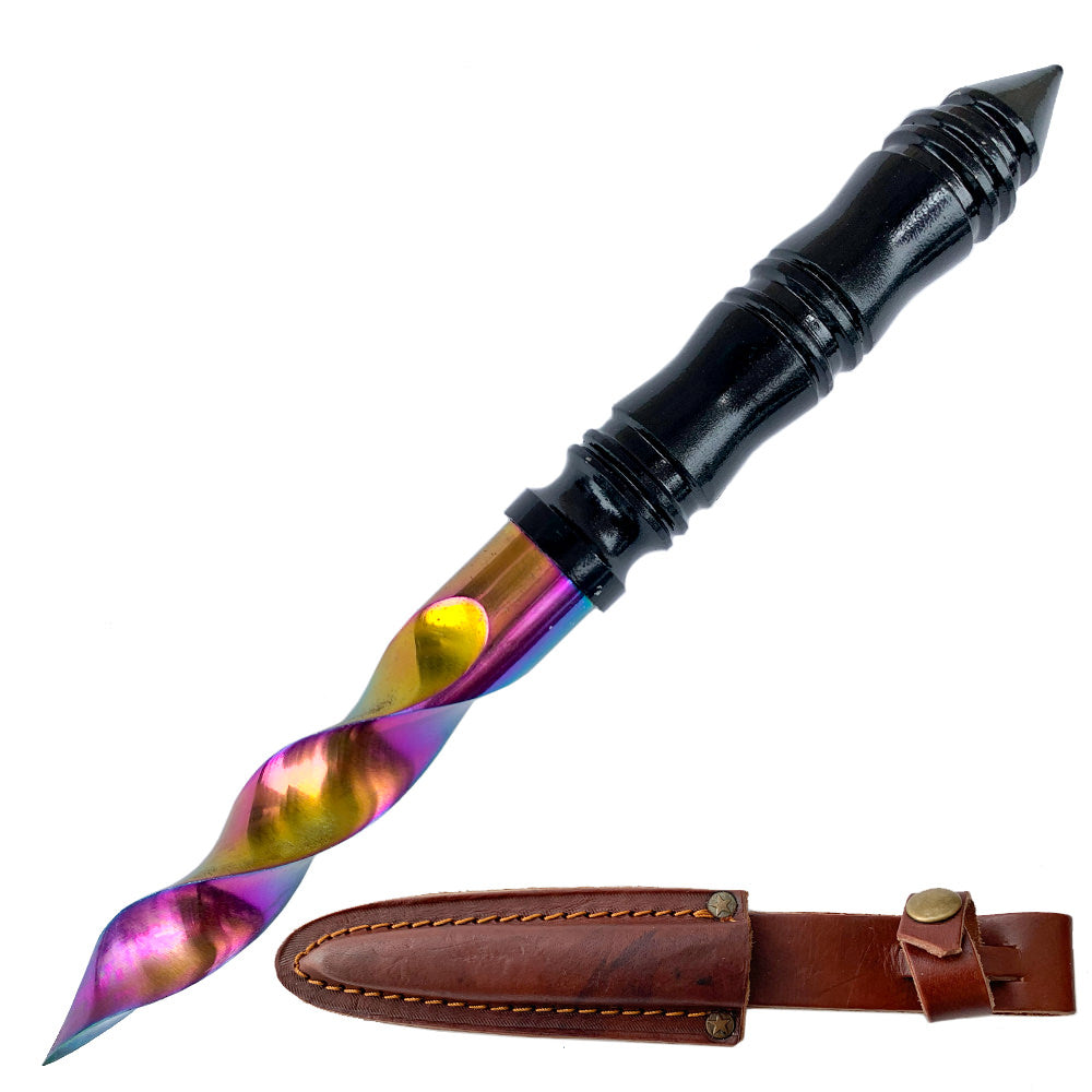 Handmade Rainbow Tri Dagger Knife Hand Forged Kris Blade - TOPHATTER'S ARMORY DEALS Collectible Weapons - Tophatter Daily Deals