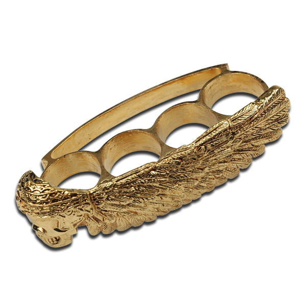 Self Defense Gold Finished Skull Winged Knuckle Buckles - Tophatter's Guns'N'Weapons Store Collectible Weapons - Tophatter Daily Deals