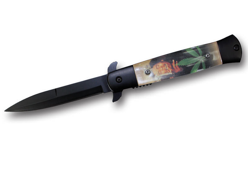 Stiletto Style Spring Assisted Opening Pocket Knife Collectible Weapons - Tophatter Daily Deals