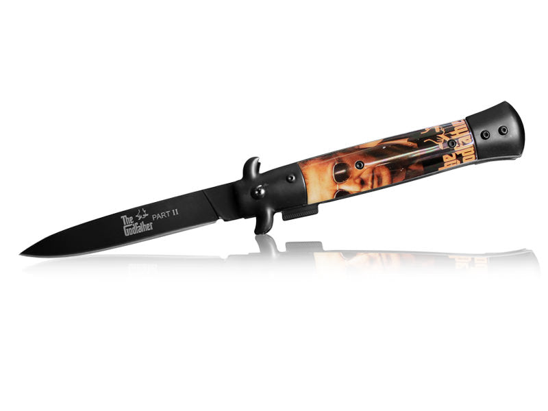 5 Inch Closed Stiletto Style Assisted Opening Knife - God Father - TOPHATTER'S ARMORY DEALS Collectible Weapons - Tophatter Daily Deals