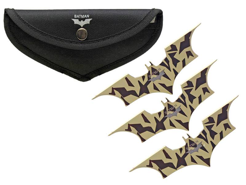 Batman 3 Pc. Throwing Knife Set - Desert Camo - TOPHATTER'S ARMORY DEALS Collectible Weapons - Tophatter Daily Deals