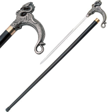 Dragon Head Sword Cane - Tophatter's Guns'N'Weapons Store - FREE SHIPPING Collectible Weapons - Tophatter Daily Deals