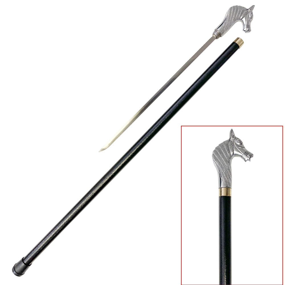 Stylish Horse Head Walking Cane Sword - TOPHATTER'S ARMORY DEALS Collectible Weapons - Tophatter Daily Deals